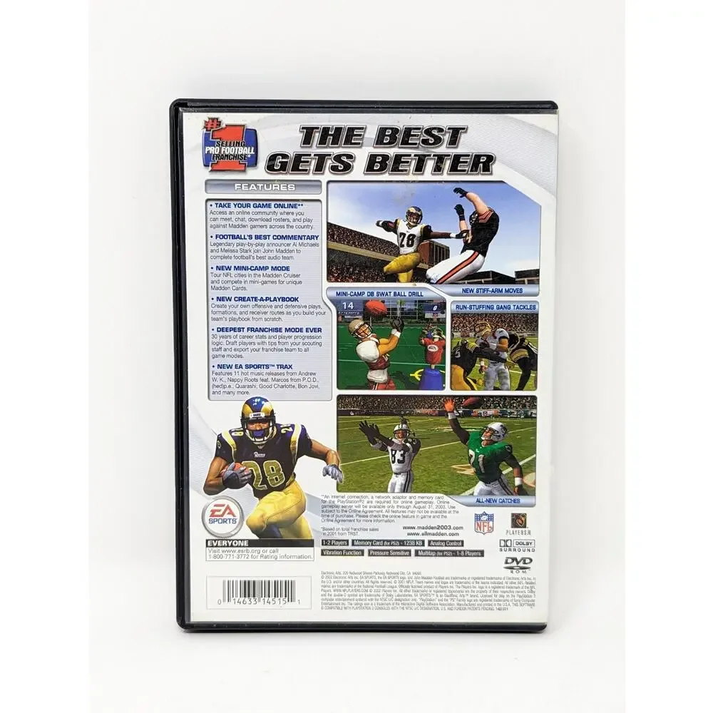Madden NFL 2003 Sony PlayStation 2 PS2 Complete Manual CIB Tested